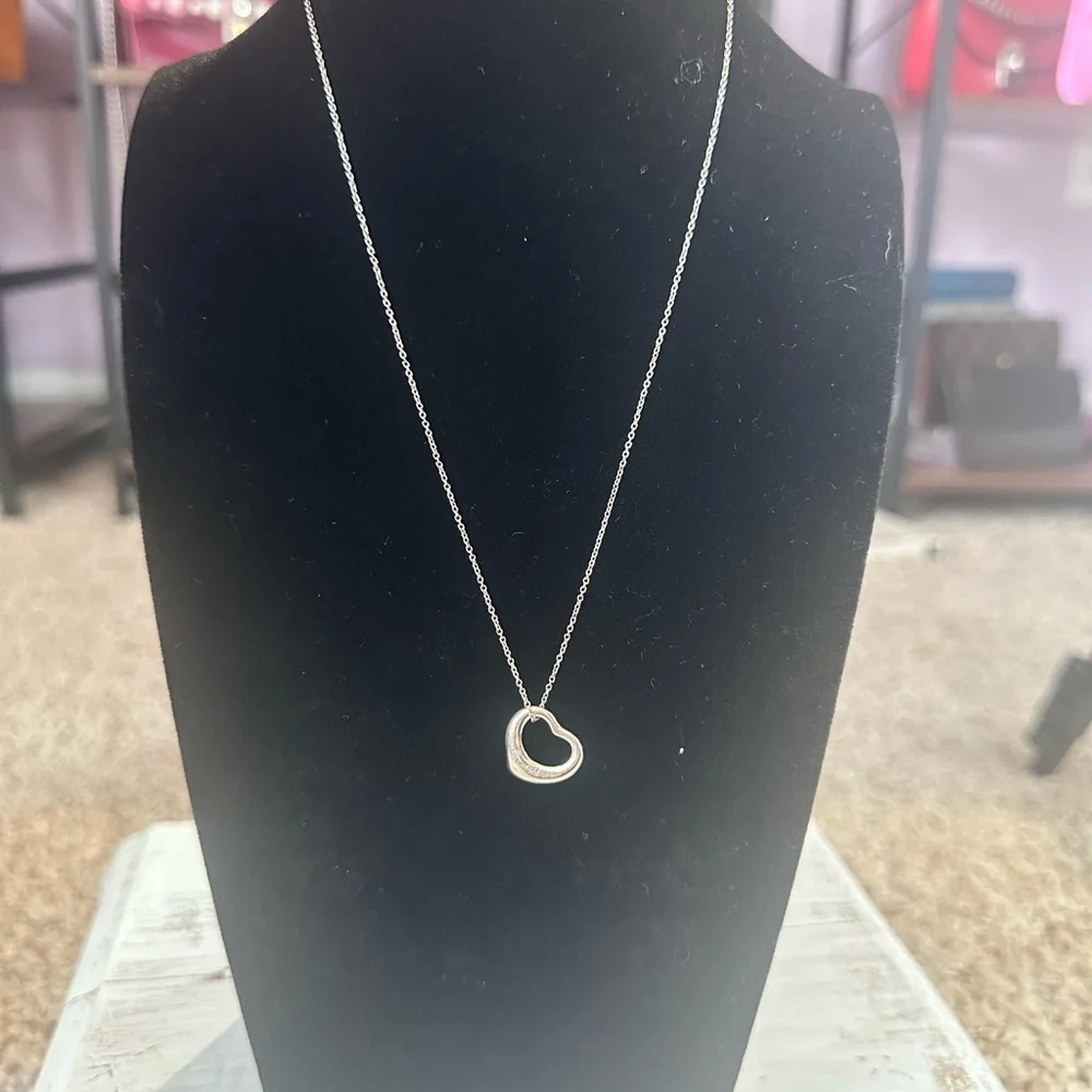 Tiffany & Co. Silver Open Heart Necklace